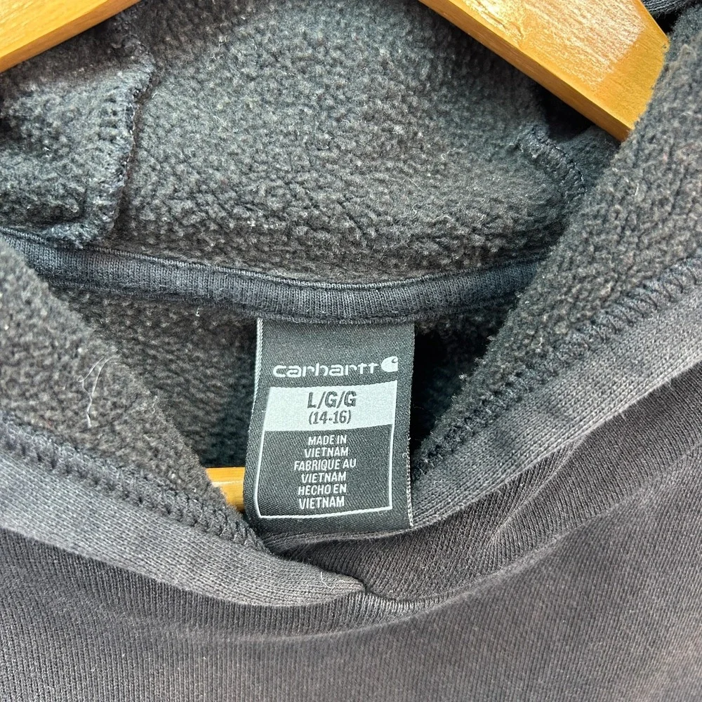 Teens‎ Carhartt Orange Pullover Hoodie Sweatshirt Youth Size L 14-16